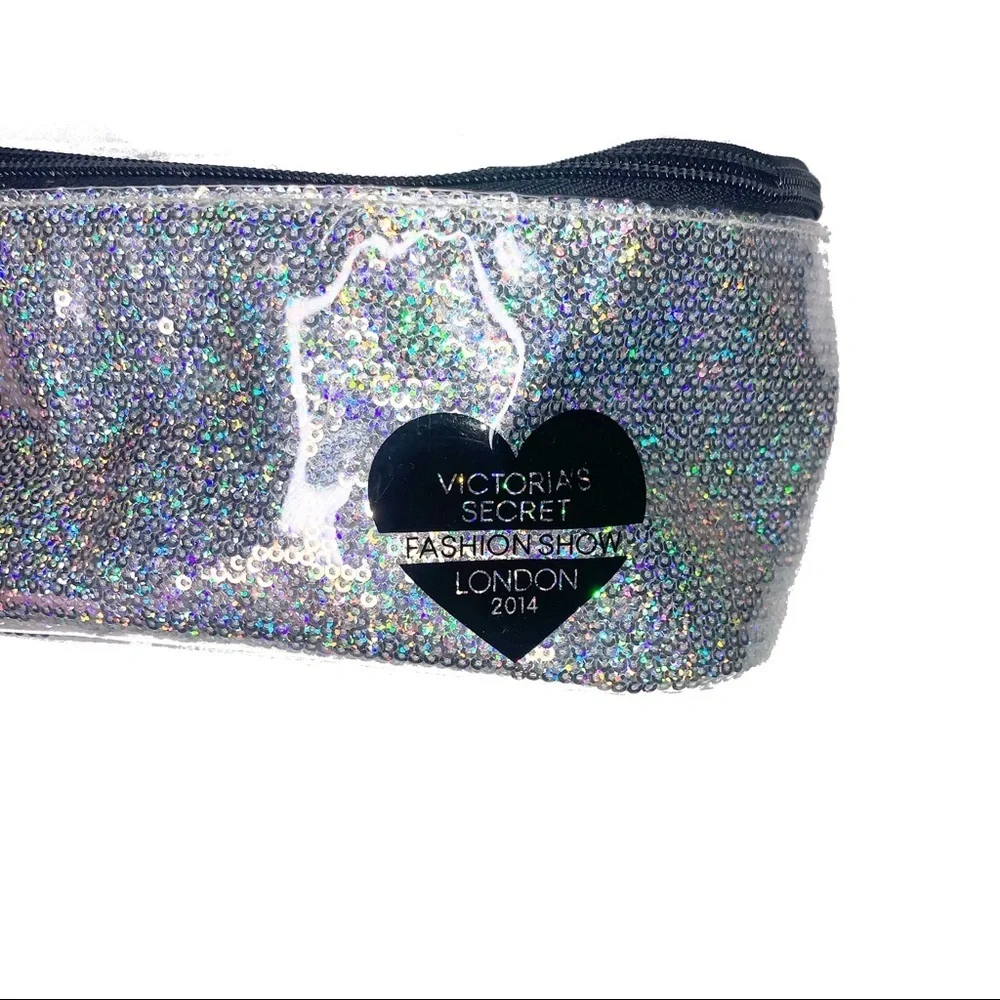 VICTORIA’S SECRET Silver Sequin/Glitter Makeup Bag